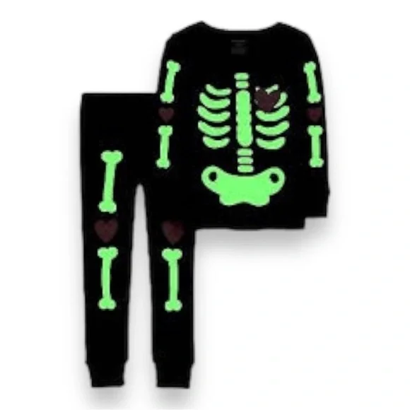Carter’s brand girl’s boy glow in dark skeleton pajama set size 24 months - Picture 4 of 15